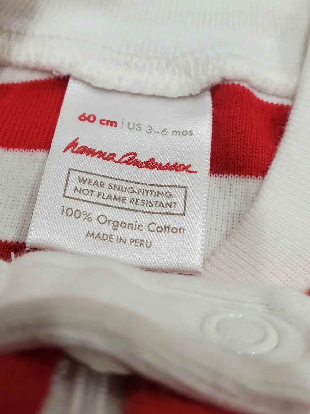 Hanna Andersson Night Night Sleeper Hanna White|Hanna Red Striped Baby 3-6 Month